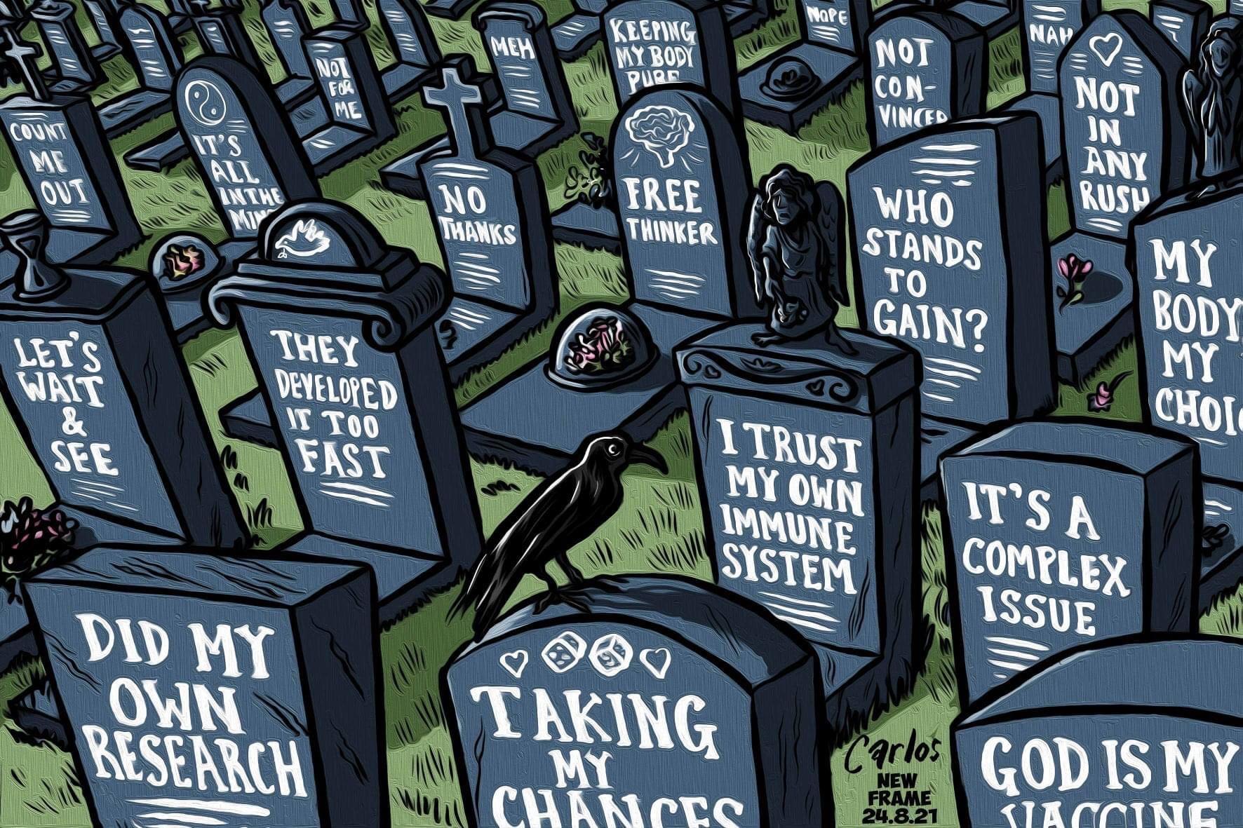 Anti-vaccine graveyard meme.